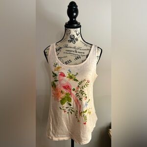 Old Navy Floral Bird Print Tank Top